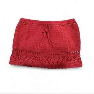 american eagle red crochet tube top